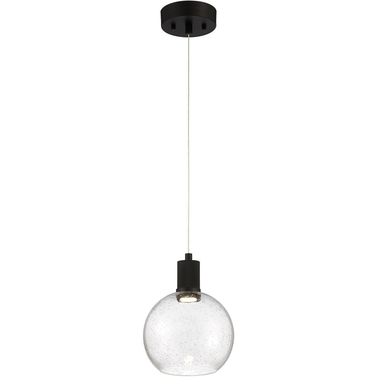 Port Nine LED 8 inch Matte Black Pendant Ceiling Light in Seeded